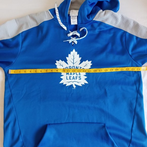 Toronto Maple Leafs Retro Blue Lace-Up Pullover Hoodie Size XL - Picture 3 of 8